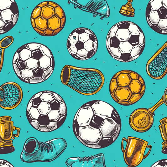 Soccer Fun Pattern 2 Quilting Cotton Fabric