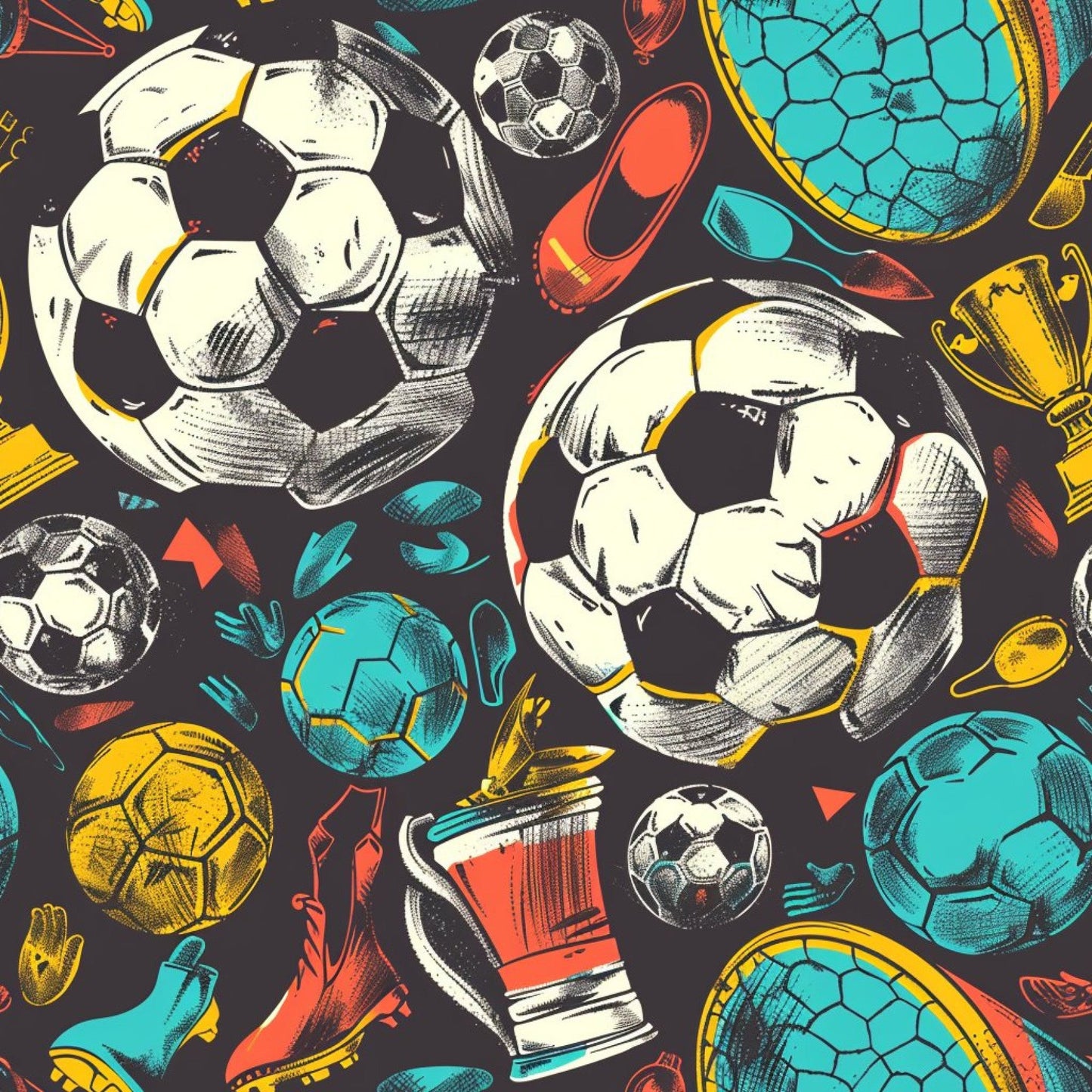 Soccer Fun Pattern 3 Quilting Cotton Fabric