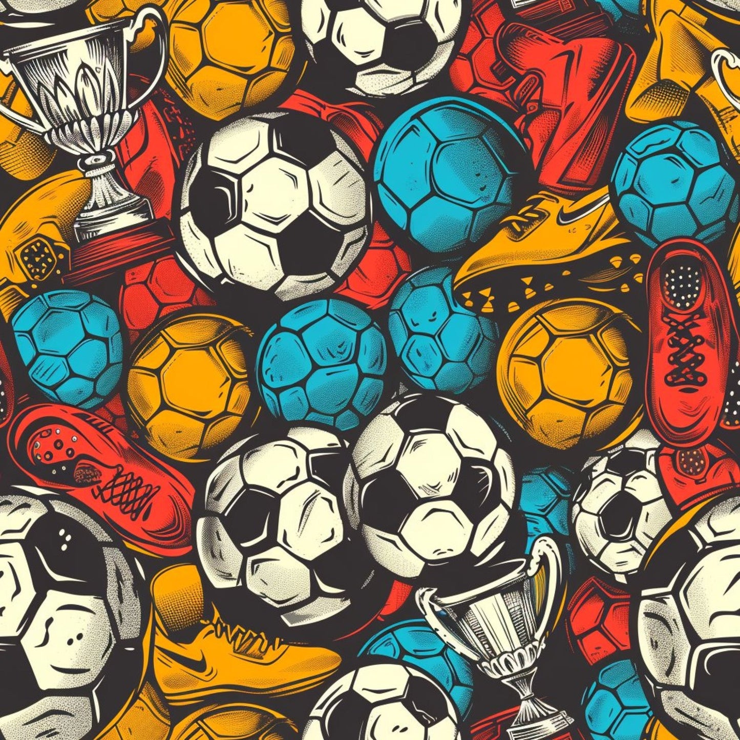 Soccer Fun Pattern 4 Quilting Cotton Fabric