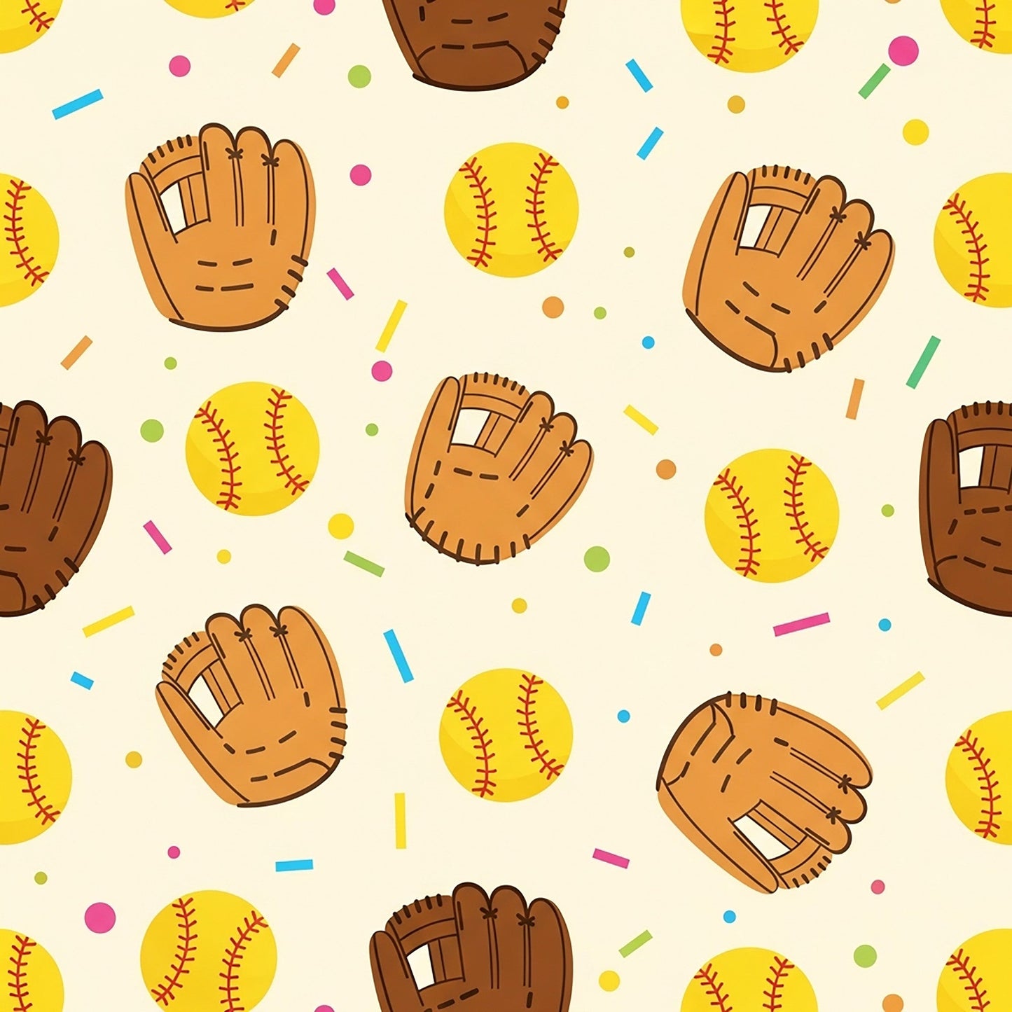 Softball Champions Pattern 12 Quilting Cotton Fabric
