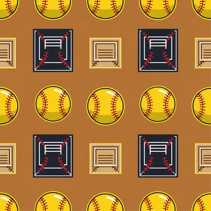Softball Champions Pattern 16 Quilting Cotton Fabric