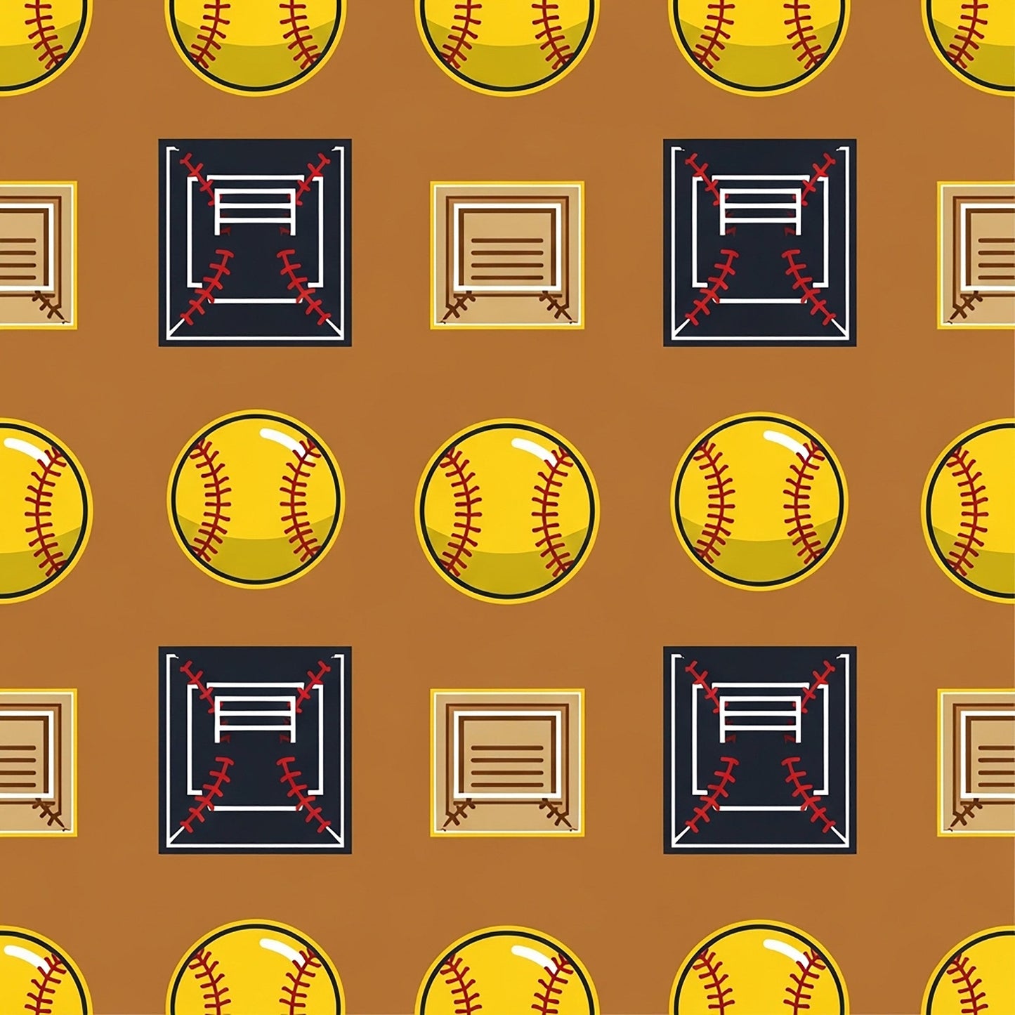 Softball Champions Pattern 16 Quilting Cotton Fabric