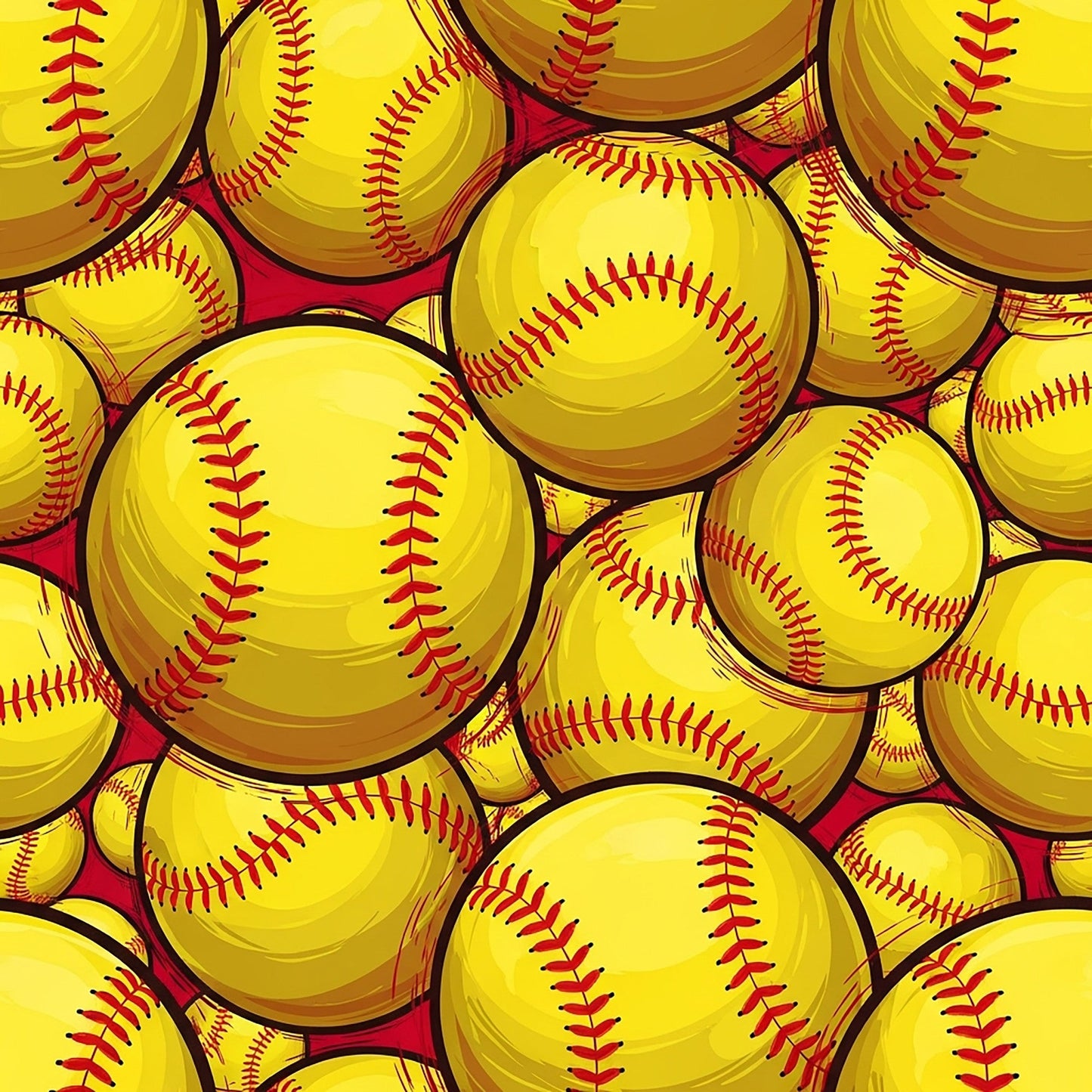 Softball Champions Pattern 21 Quilting Cotton Fabric