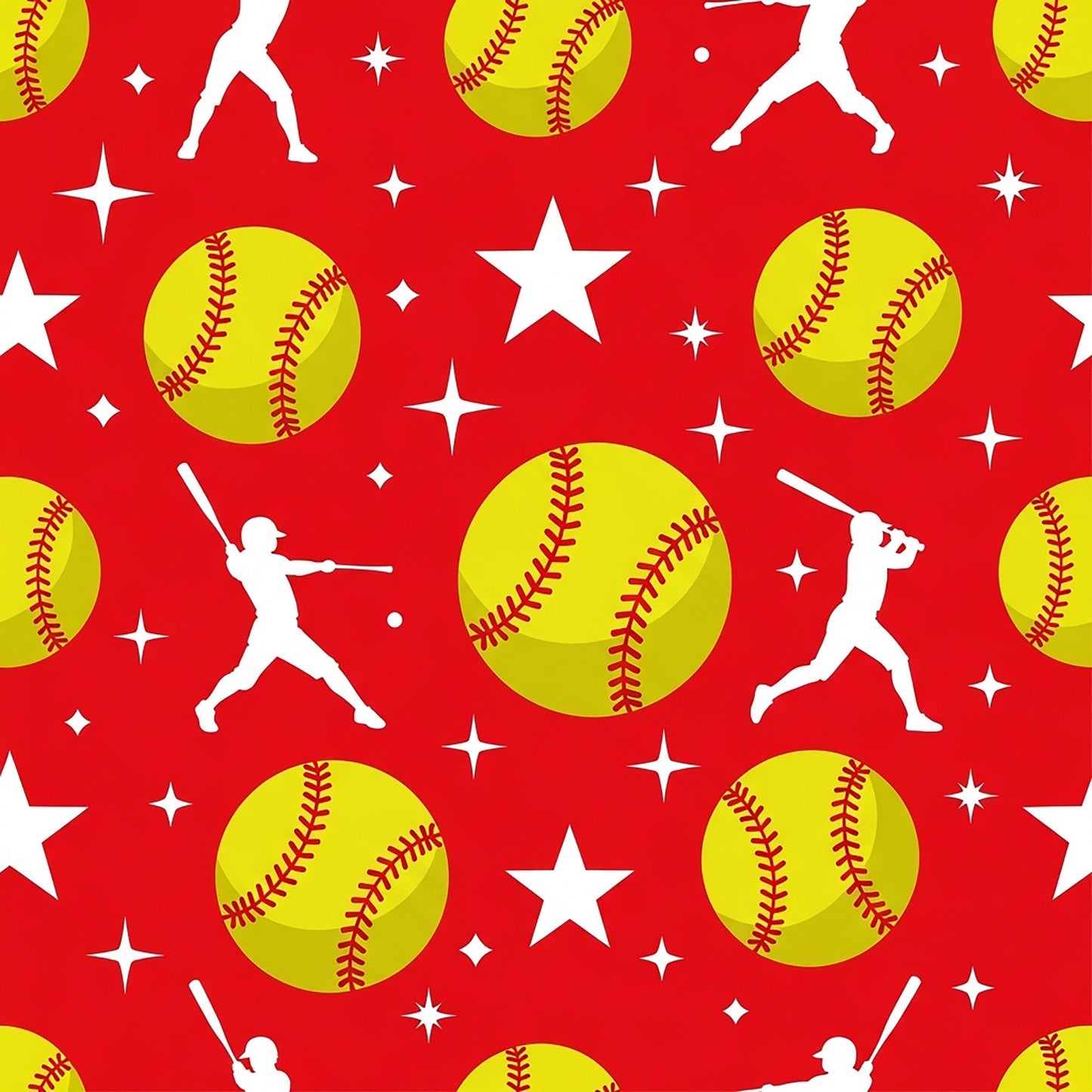 Softball Champions Pattern 23 Quilting Cotton Fabric