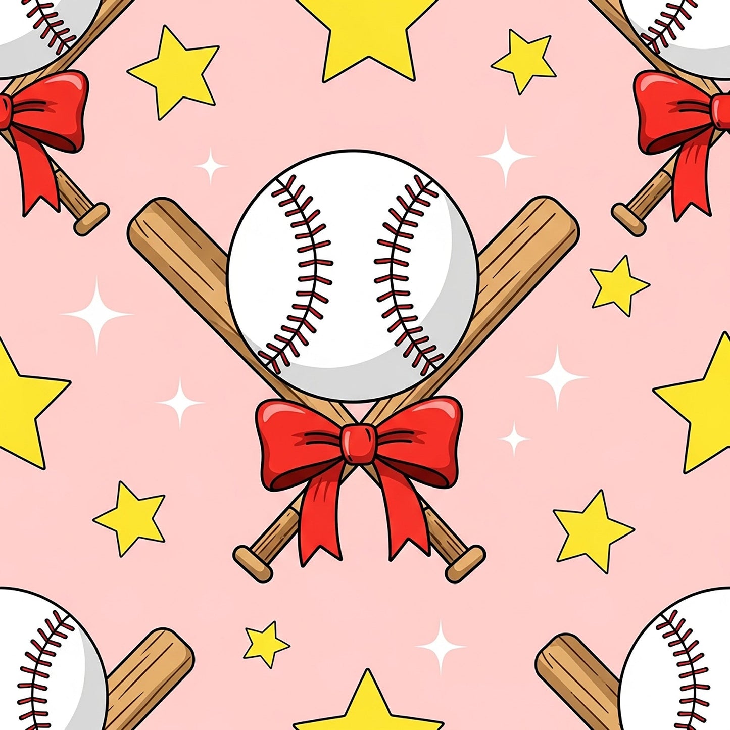 Softball Champions Pattern 3 Quilting Cotton Fabric