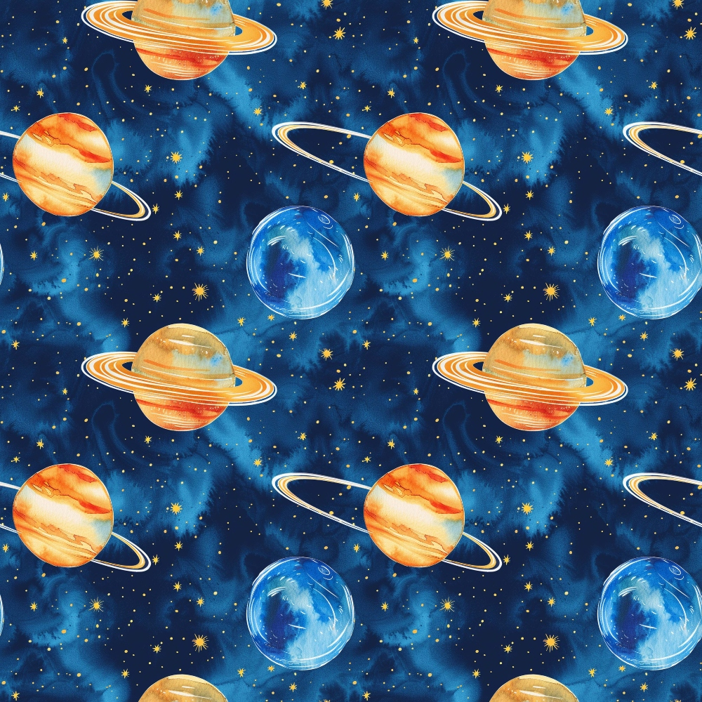Painted Planets Pattern 10 Minky Fabric