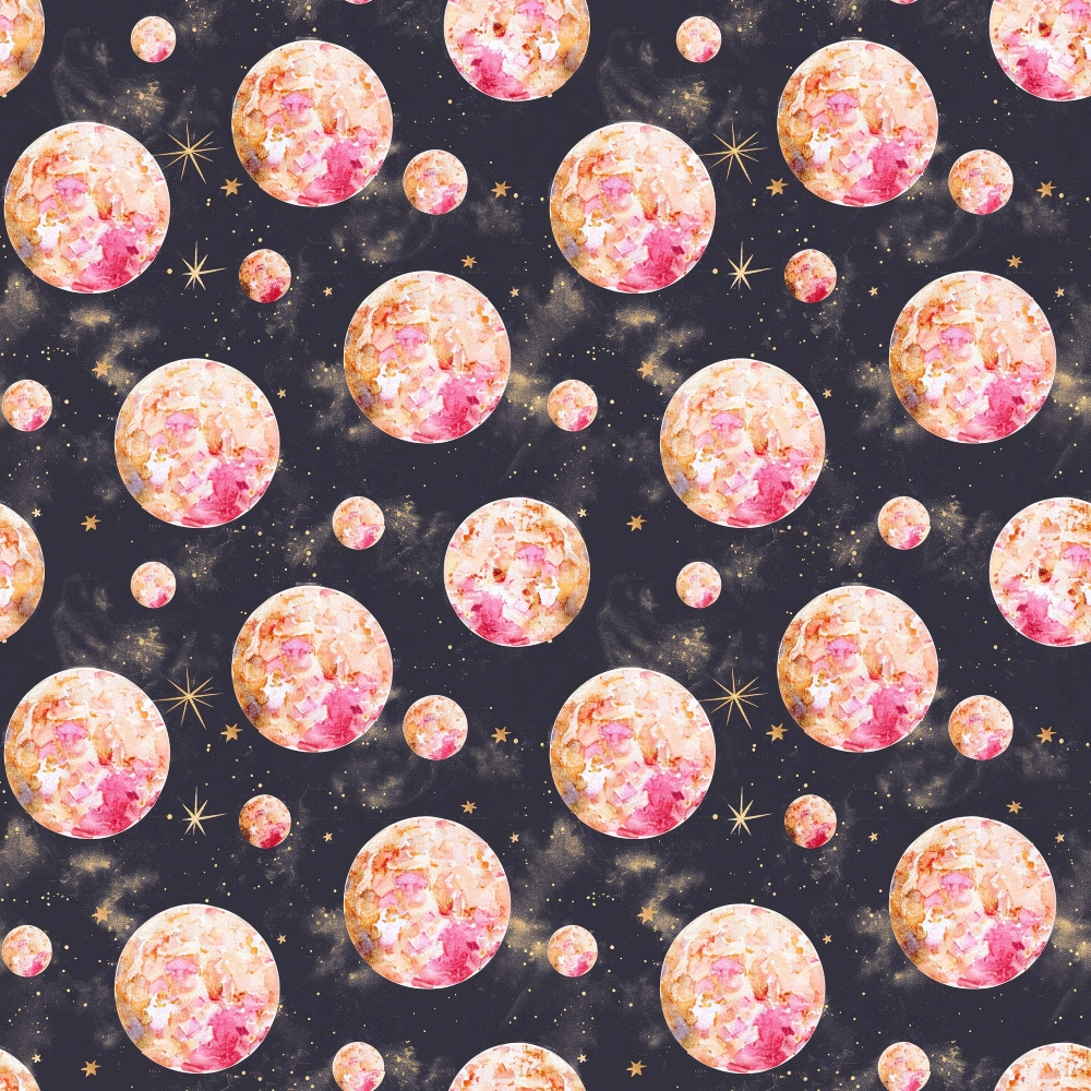Painted Planets Pattern 11 Minky Fabric