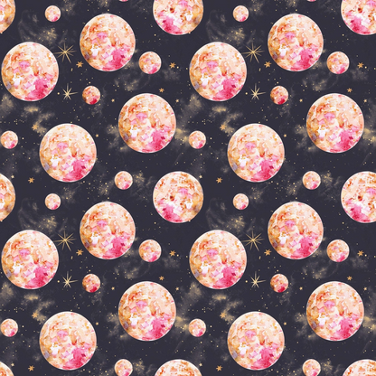 Painted Planets Pattern 11 Minky Fabric