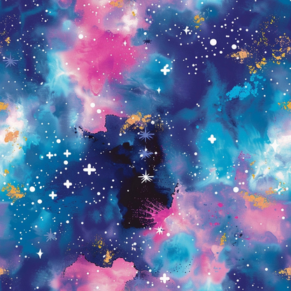 Painted Planets Pattern 13 Minky Fabric