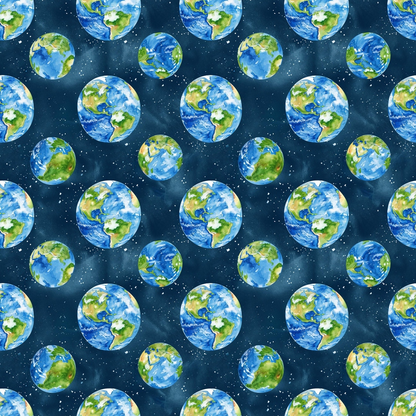 Painted Planets Pattern 14 Minky Fabric