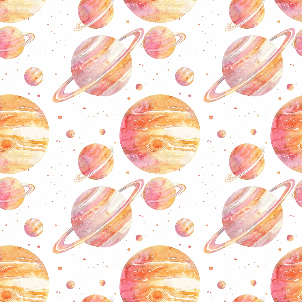 Painted Planets Pattern 15 Minky Fabric