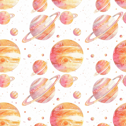 Painted Planets Pattern 15 Minky Fabric