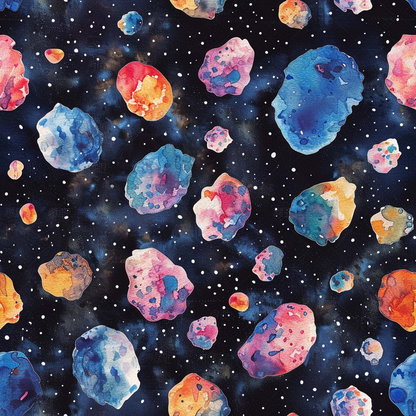 Painted Planets Pattern 16 Minky Fabric