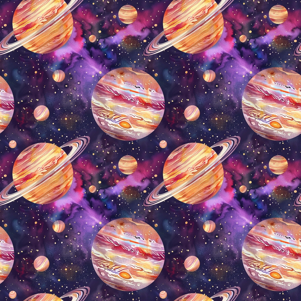 Painted Planets Pattern 17 Minky Fabric