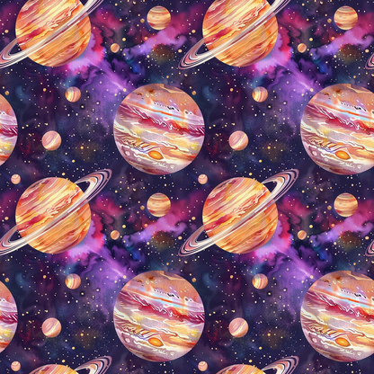 Painted Planets Pattern 17 Minky Fabric
