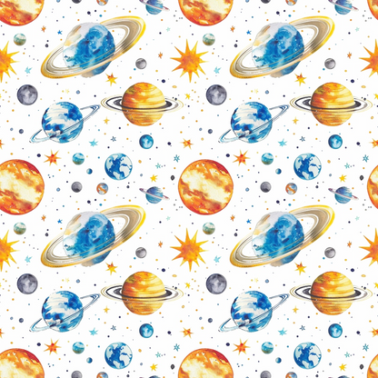 Painted Planets Pattern 18 Minky Fabric