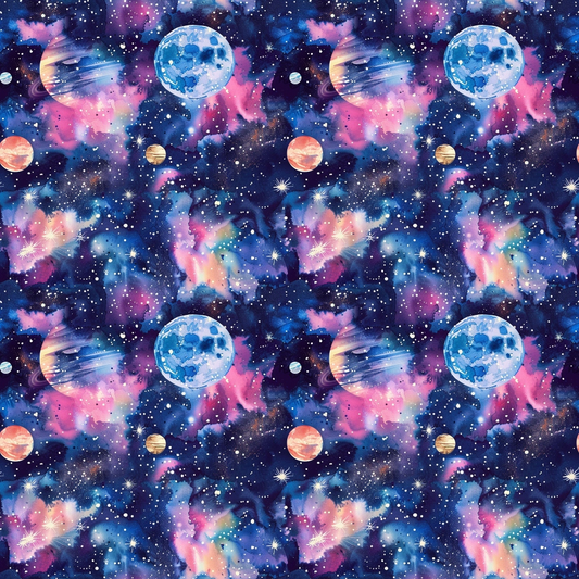 Solar System Pattern 3 Quilting Cotton Fabric