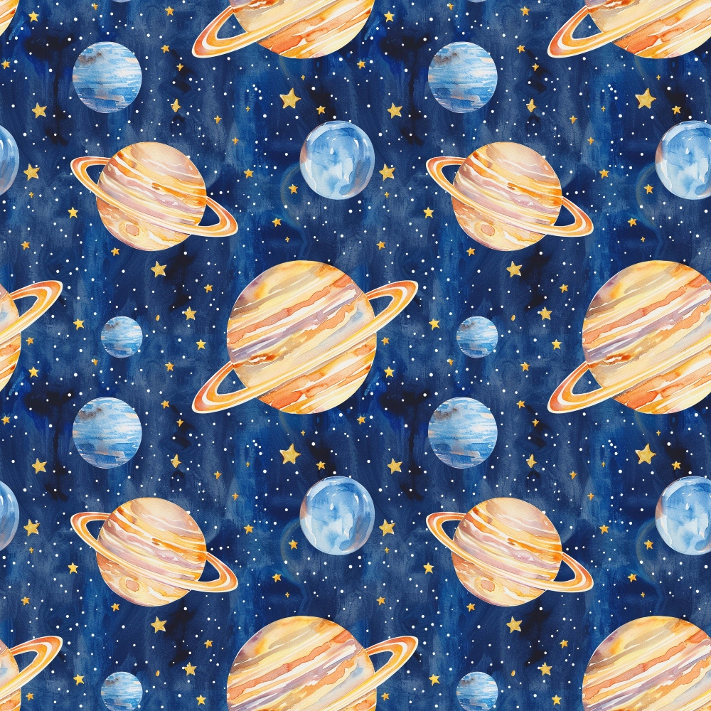 Painted Planets Pattern 6 Minky Fabric