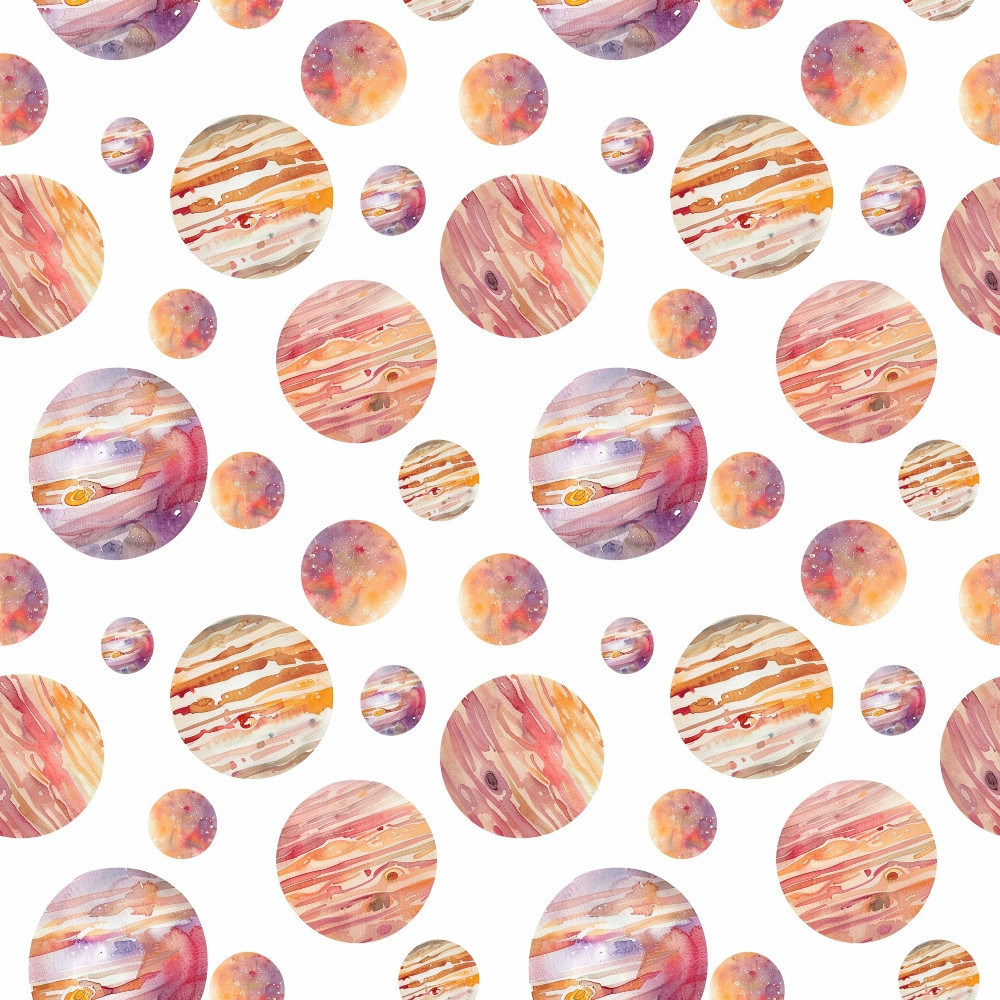 Painted Planets Pattern 7 Minky Fabric