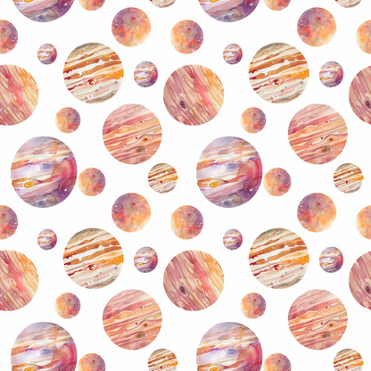 Painted Planets Pattern 7 Minky Fabric