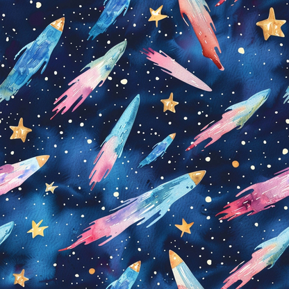 Painted Planets Pattern 8 Minky Fabric