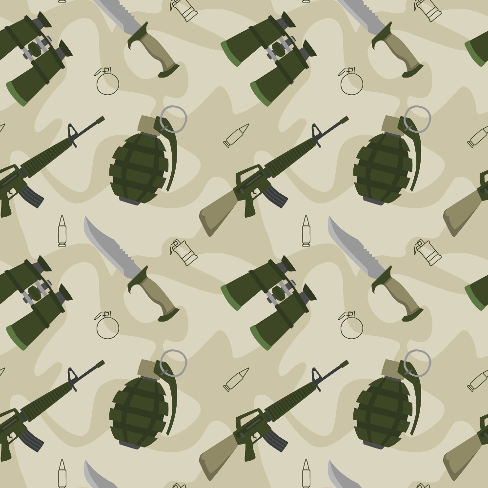 Soldier Gear Pattern 2 Minky Fabric