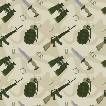 Soldier Gear Pattern 2 Minky Fabric