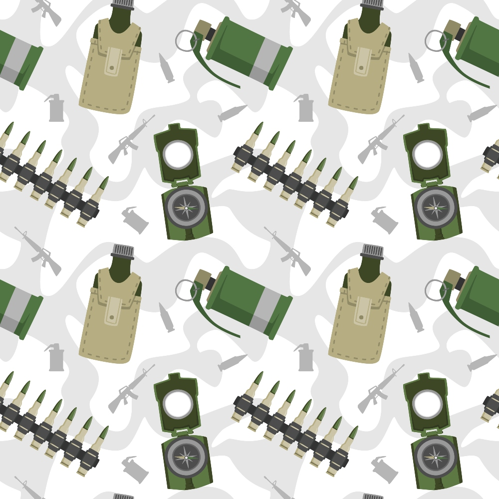 Soldier Gear Pattern 3 Minky Fabric