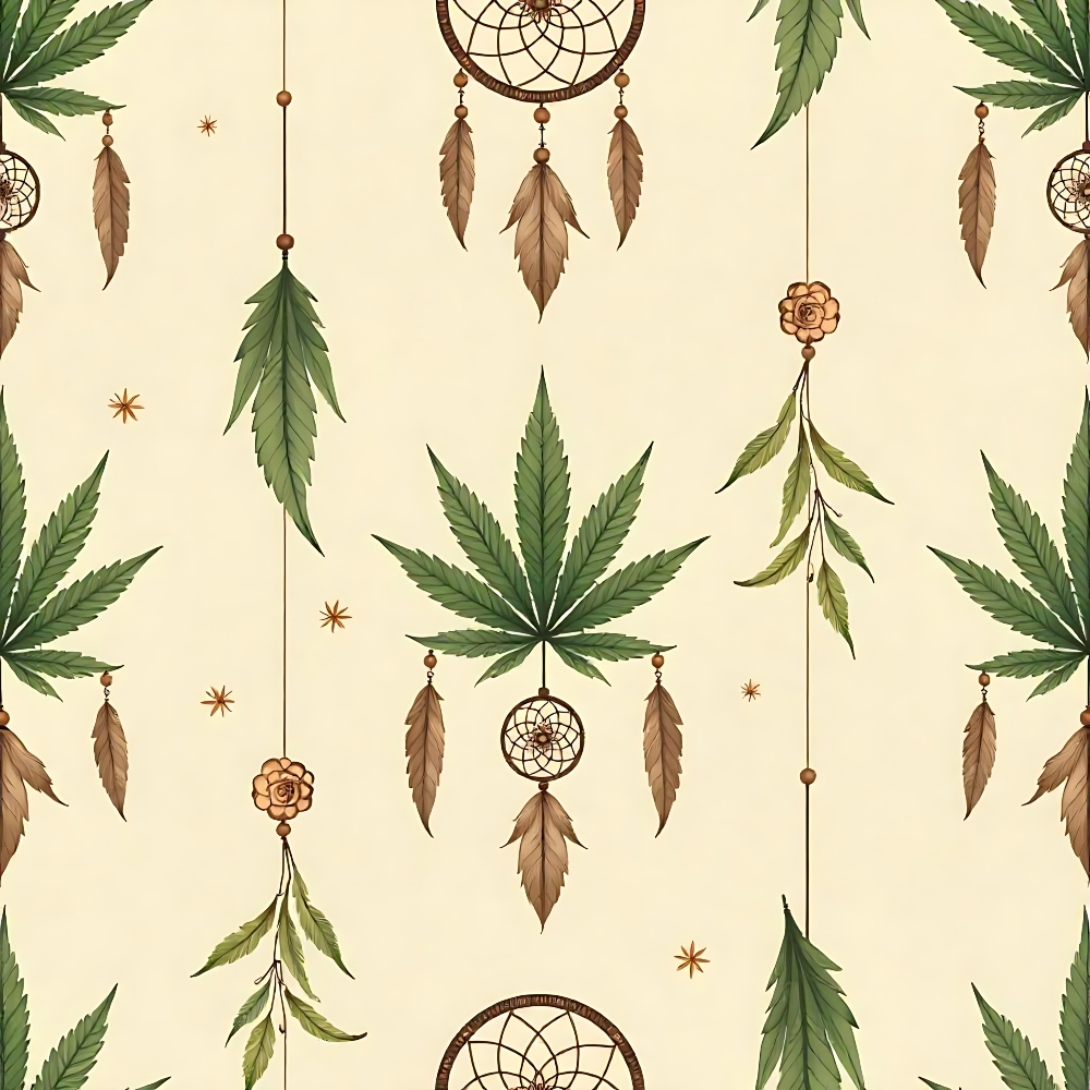 Hemp Dreamcatcher Pattern 1 Minky Fabric