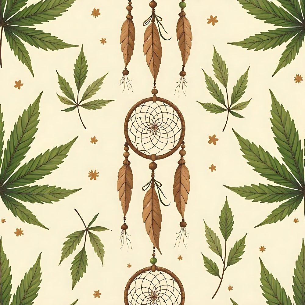 Hemp Dreamcatcher Pattern 2 Minky Fabric