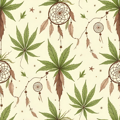 Hemp Dreamcatcher Pattern 3 Minky Fabric