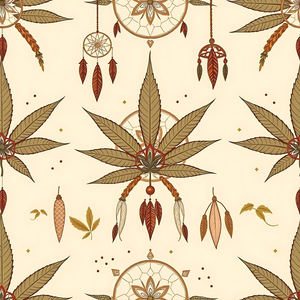 Hemp Dreamcatcher Pattern 5 Minky Fabric