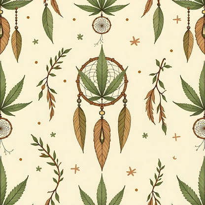Hemp Dreamcatcher Pattern 6 Minky Fabric