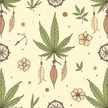 Hemp Dreamcatcher Pattern 7 Minky Fabric
