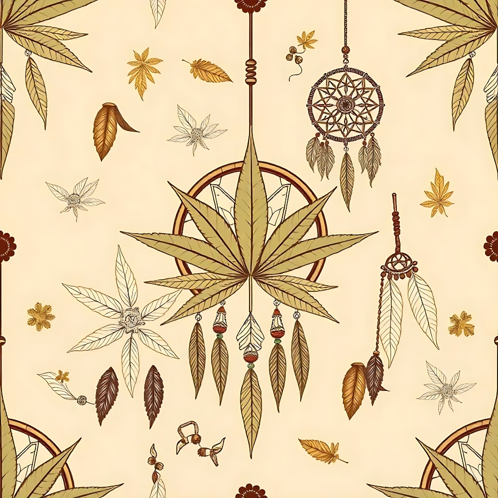Hemp Dreamcatcher Pattern 8 Minky Fabric