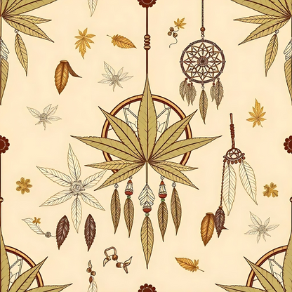 Hemp Dreamcatcher Pattern 8 Minky Fabric
