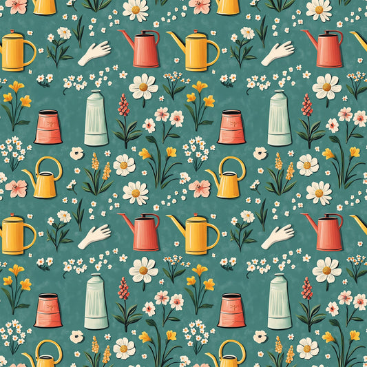 Sow and Tell Gardening Pattern 10 Quilting Cotton Fabric