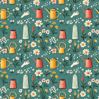 Green Thumb Blooms Pattern 10 Minky Fabric