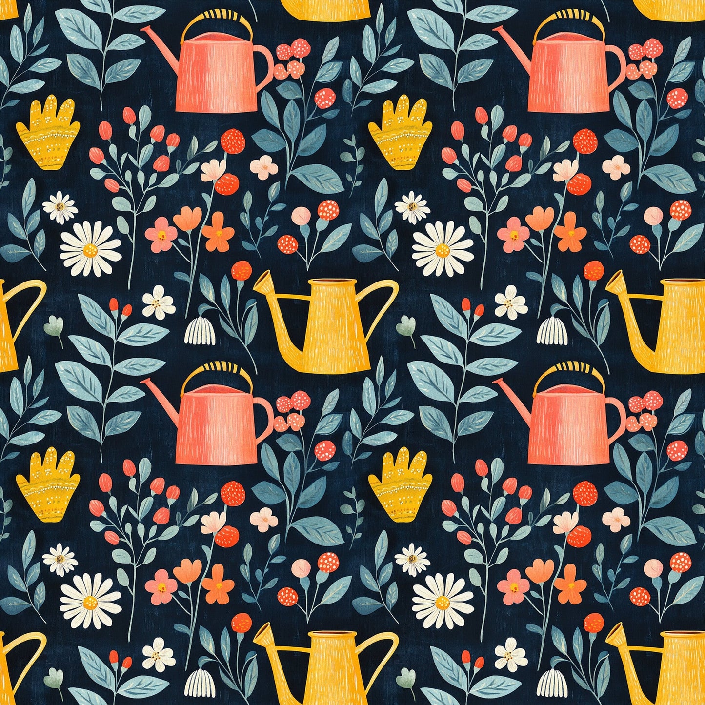 Sow and Tell Gardening Pattern 11 Quilting Cotton Fabric