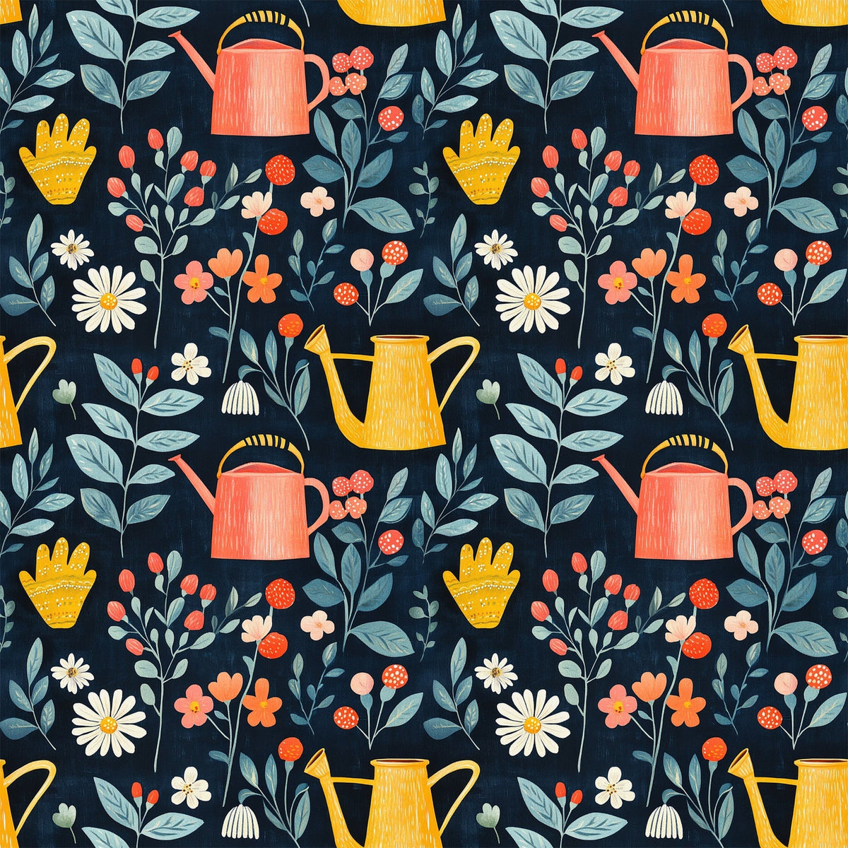 Green Thumb Blooms Pattern 11 Minky Fabric