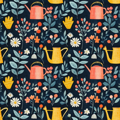 Green Thumb Blooms Pattern 11 Minky Fabric
