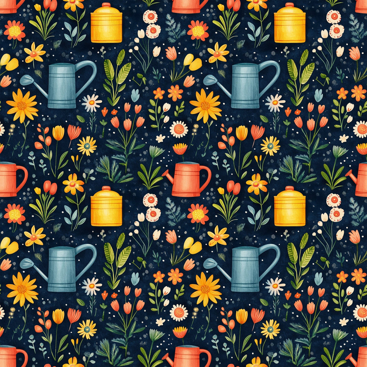 Green Thumb Blooms Pattern 1 Minky Fabric