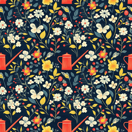 Sow and Tell Gardening Pattern 3 Quilting Cotton Fabric