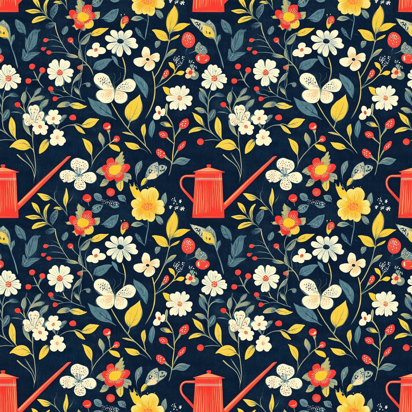 Sow and Tell Gardening Pattern 3 Quilting Cotton Fabric