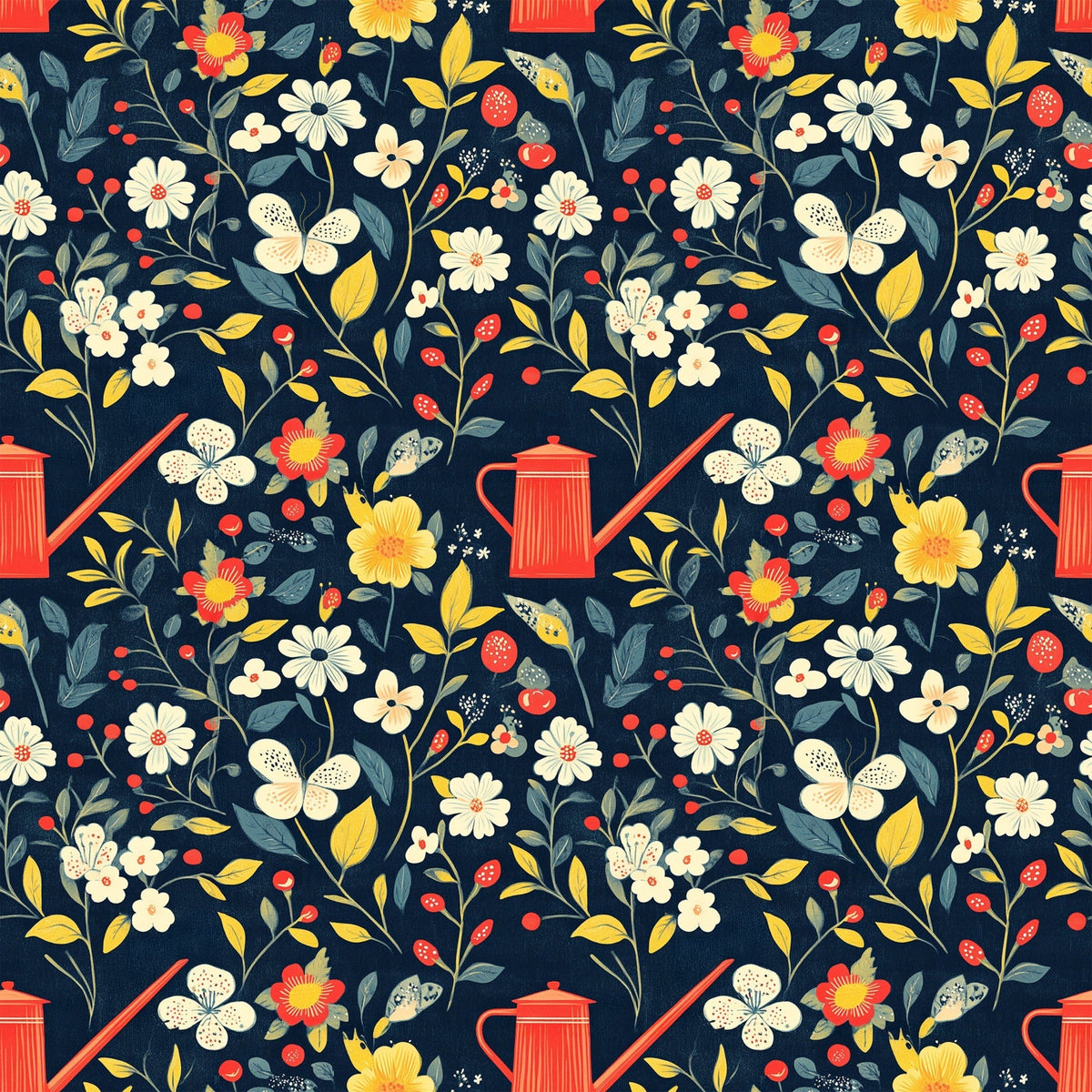 Green Thumb Blooms Pattern 3 Minky Fabric