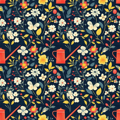 Green Thumb Blooms Pattern 3 Minky Fabric