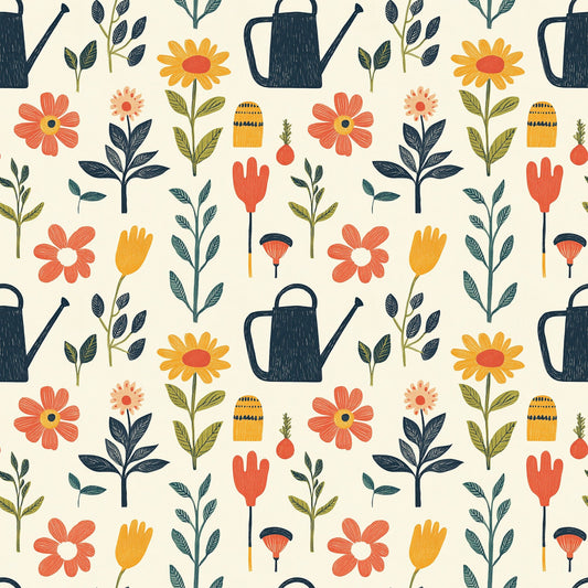 Sow and Tell Gardening Pattern 4 Quilting Cotton Fabric