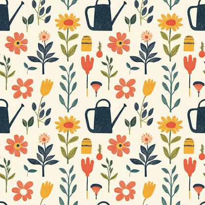 Sow and Tell Gardening Pattern 4 Quilting Cotton Fabric