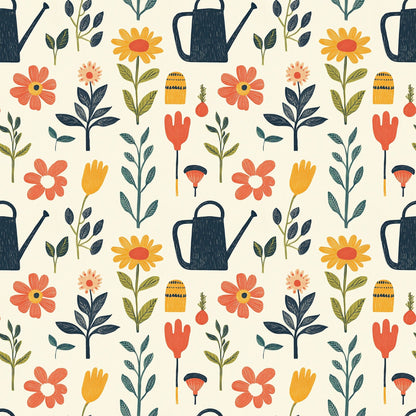 Green Thumb Blooms Pattern 4 Minky Fabric