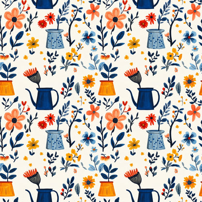Green Thumb Blooms Pattern 5 Minky Fabric